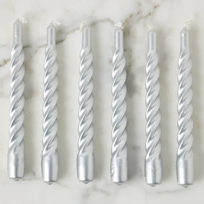 Lacquered Twisted Tapers, Set of 6