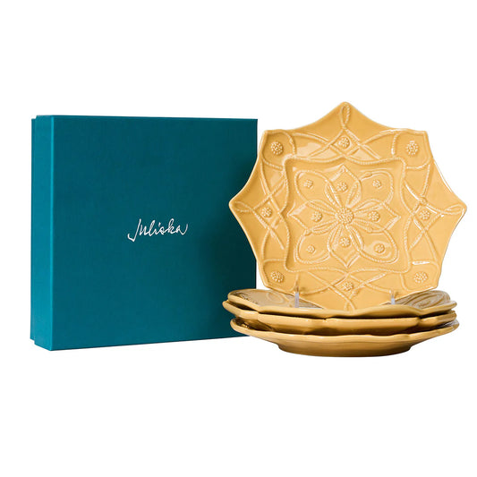 Juliska Jardins du Monde Daffodil Dessert/Salad Plate (Assort. Set of 4)