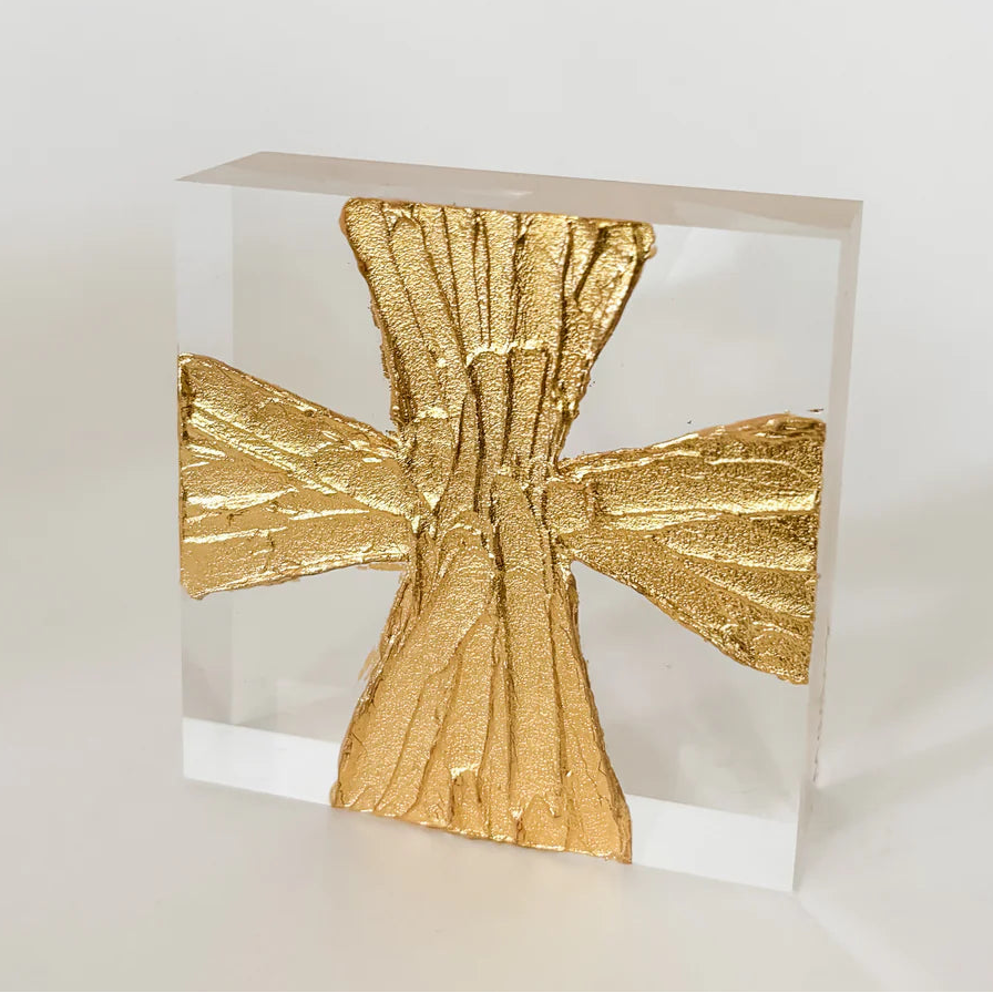 3 x 3 Wide Painted Cross Acrylic Block