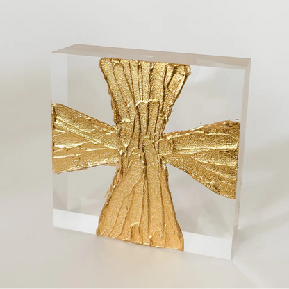 3 x 3 Wide Painted Cross Acrylic Block