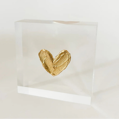 2 x 2 Single Painted Heart Acrylic Block