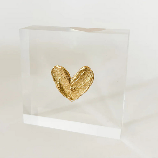 2 x 2 Single Painted Heart Acrylic Block