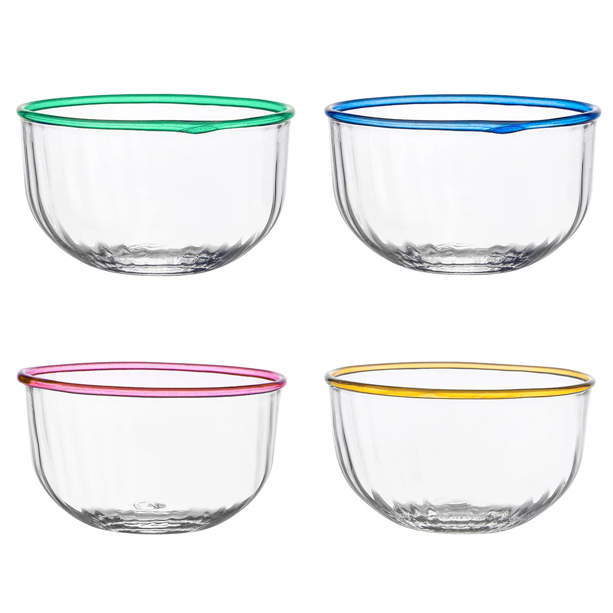 Juliska Nell Glass 4.5" Bowls (Assort. Set of 4)