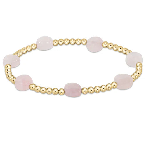 enewton Admire Gold 3mm Bead Bracelet - Pink Opal