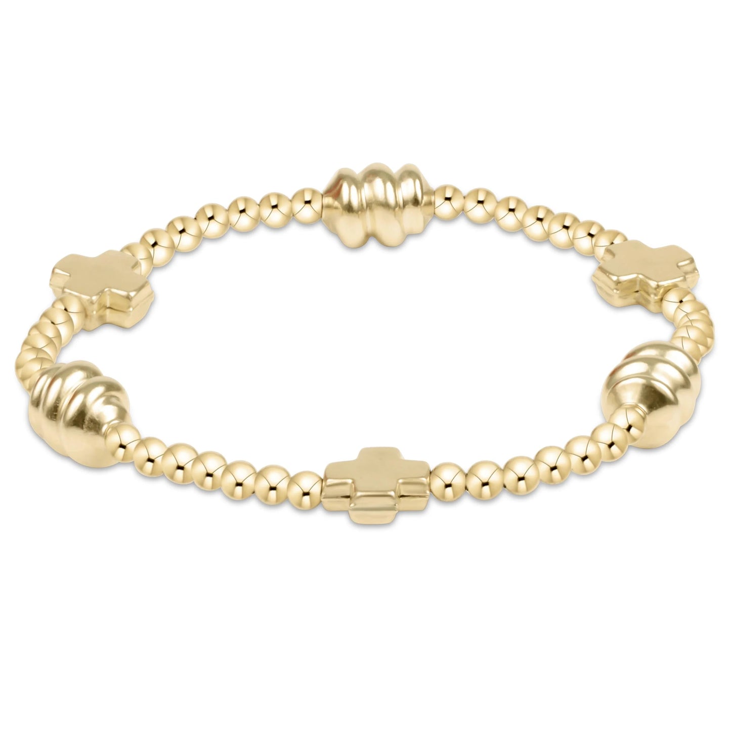 enewton Signature Cross Gold & Admire Gold 3mm Gold Bracelet