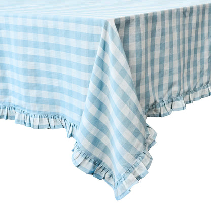 Juliska Gingham Ruffle 60" x 120" Tablecloth