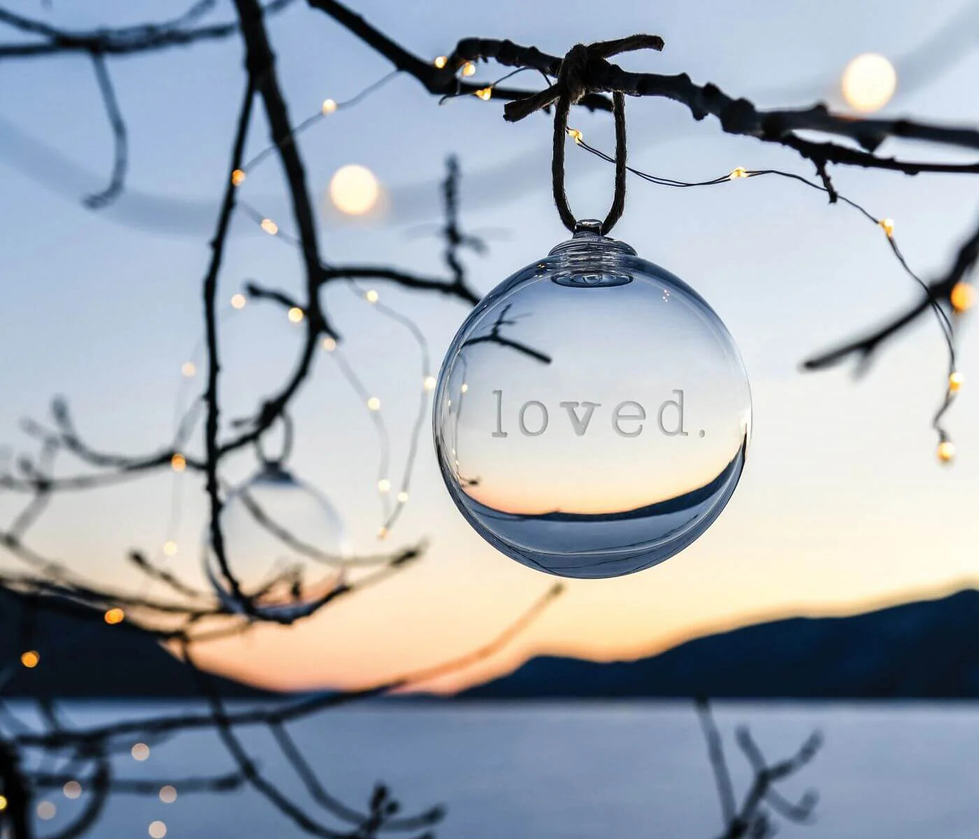 Simon Pearce Engraved "Love" Round Ornament, Gift Boxed