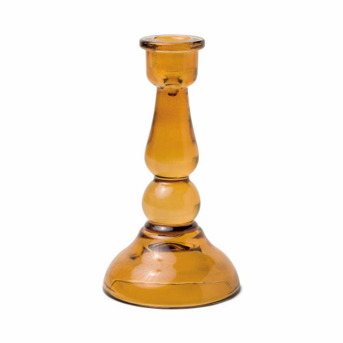 Amber Tall Glass Taper Holder