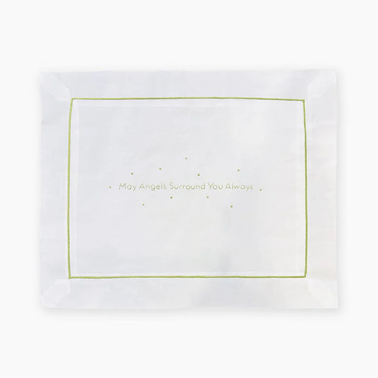 "May Angels Surround You Always" Green Pillow, Anne Neilson
