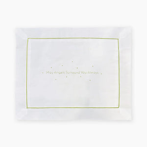 "May Angels Surround You Always" Pillow, Green