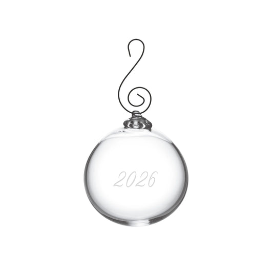 Simon Pearce Engraved Annual 2026 Round Ornament, Gift Boxed
