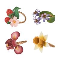 ASSORT. SET OF 4 Meadow Walk Multi Floral Napkin Ring, Set of 4 - Juliska