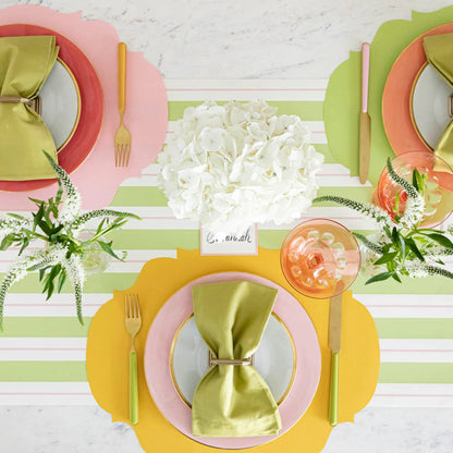 Green & Pink Awning Stripe Runner, Hester & Cook