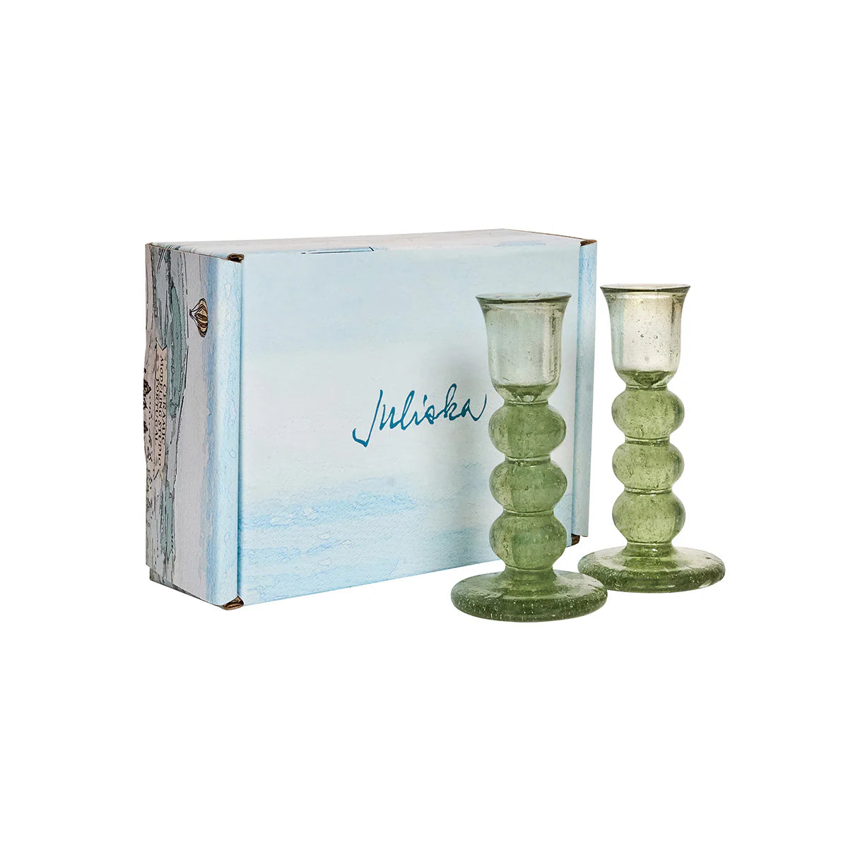 Juliska Provence Glass Basil Candlestick (Set of 2)