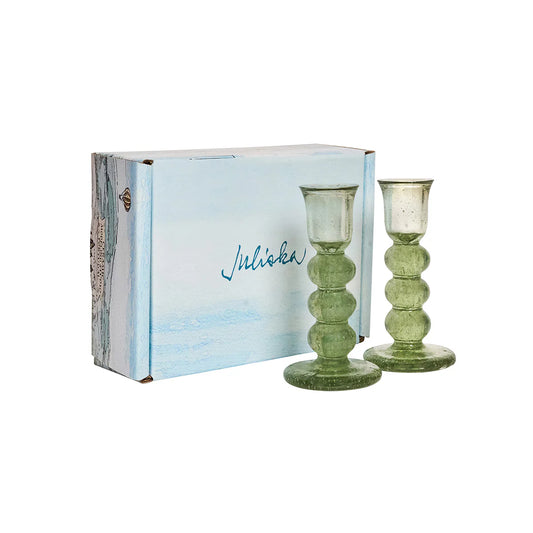 Juliska Provence Glass Basil Candlestick (Set of 2)