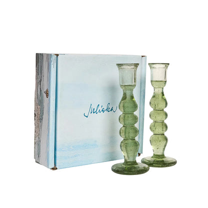 Juliska Provence Glass Basil Candlestick (Set of 2)