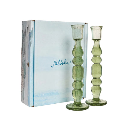 Juliska Provence Glass Basil Candlestick (Set of 2)