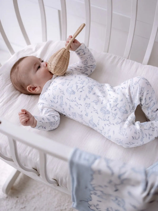 Baby Footed Onesie, Toile de Jouy | Atelier Babbi