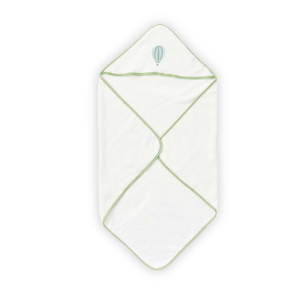 Hot Air Balloon Baby Hooded Towel in Matcha