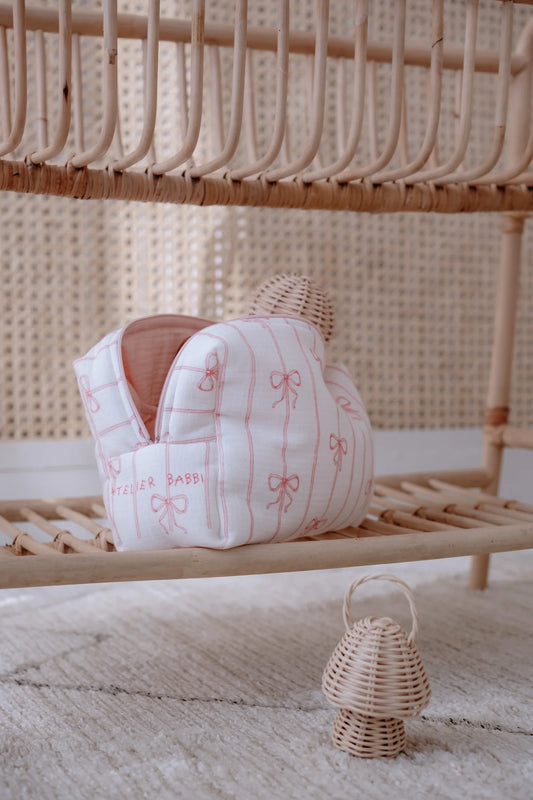 Diaper Pouch, Pink Ribbon | Atelier Babbi