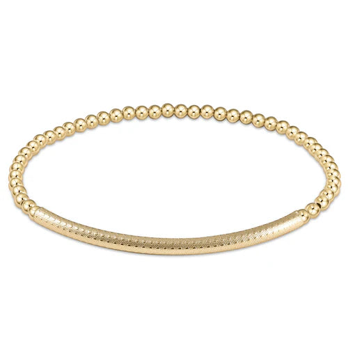 enewton Bliss Bar Textured Gold 3mm Bead Bracelet
