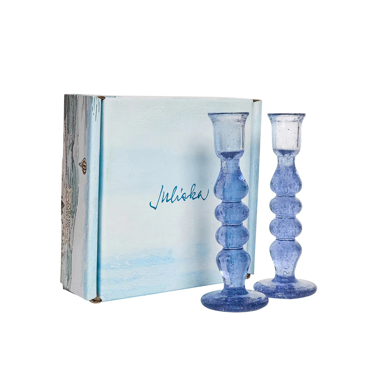 Juliska Provence Glass Chambray Candlesticks (Set of 2)