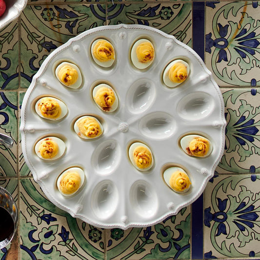 Juliska Berry & Thread Whitewash Deviled Egg Platter