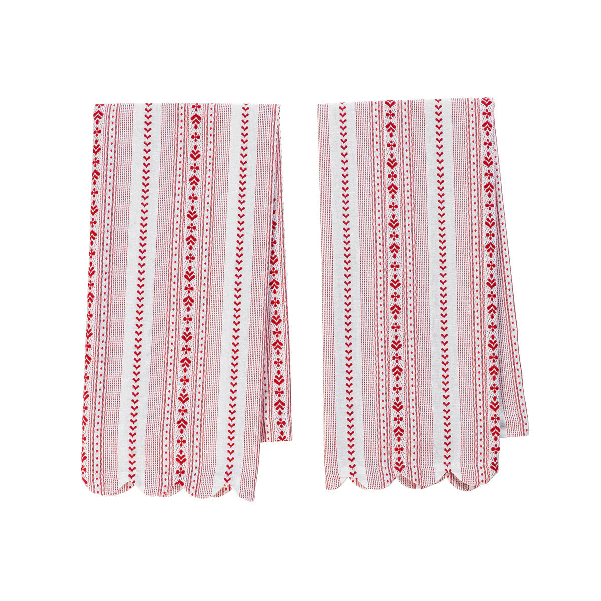 Juliska Villa Stripe Red & White Kitchen Towel (Set of 2)