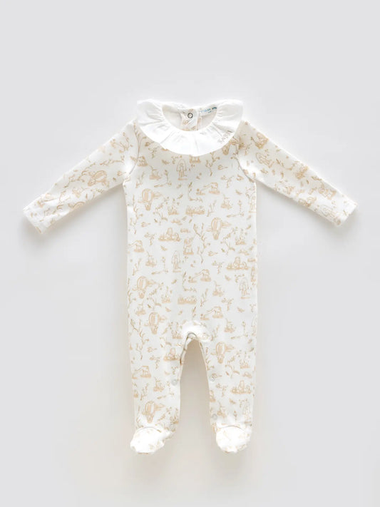 Baby Footed Onesie, Toile de Jouy | Atelier Babbi