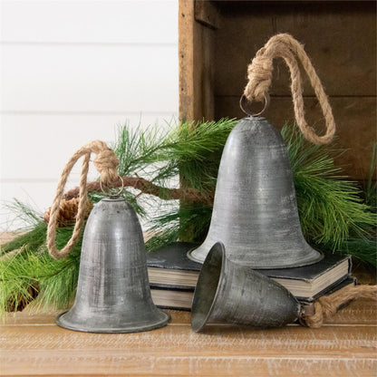 Hanging Vintage Pewter Bells
