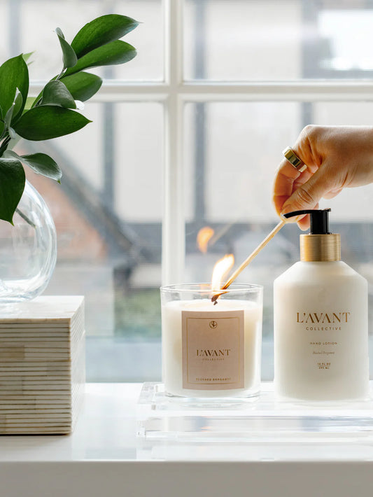 L'Avant Collective Blushed Bergamot Candle in Clear