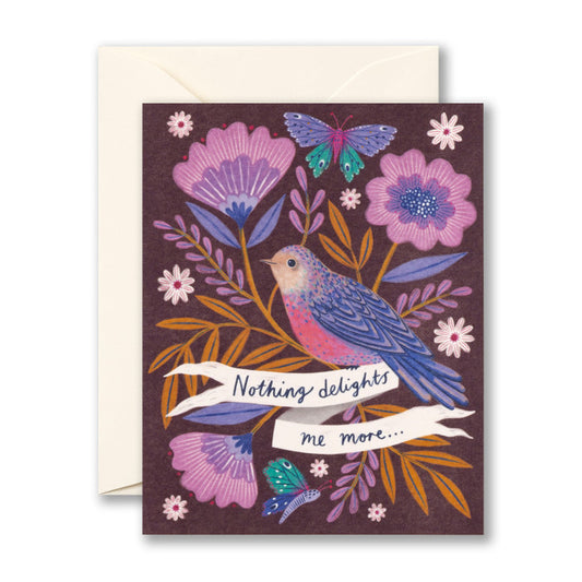 "Nothing delights me more..." Thank You Card