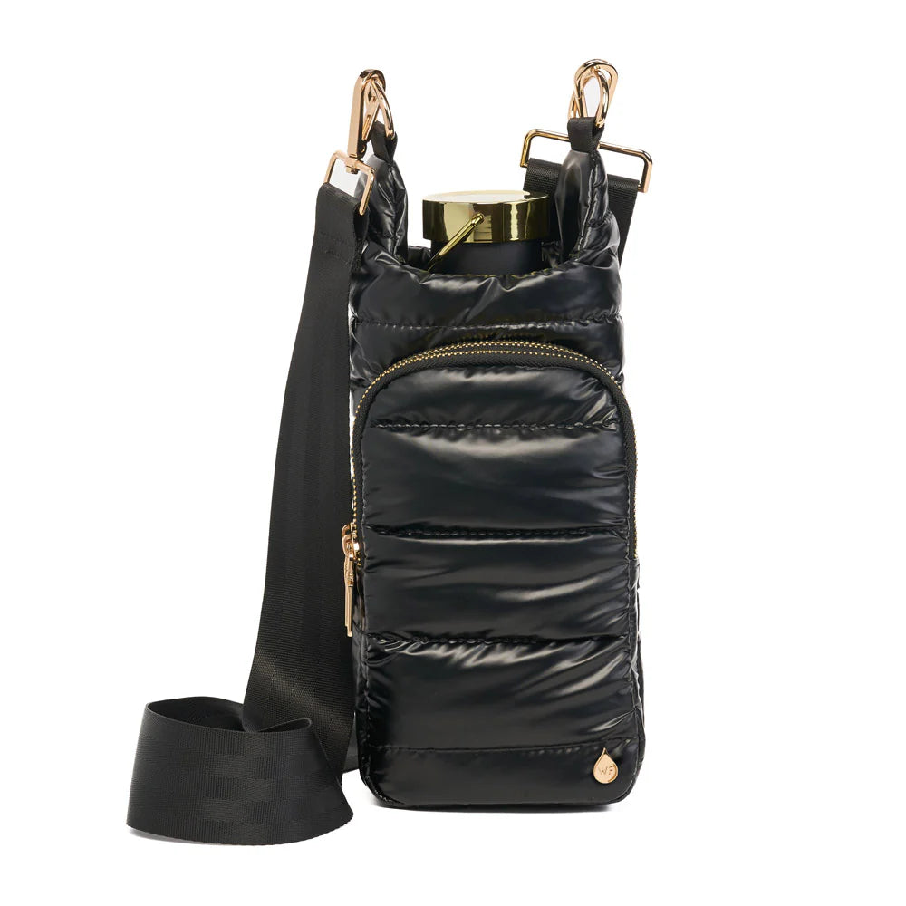 Black Shiny HydroBag with Gold Hardware