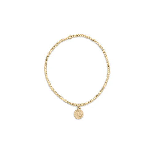 enewton Classic Gold 2mm Bead Bracelet - Blessing Small Gold Disc, Enewton