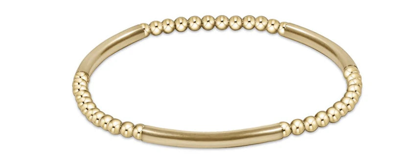 enewton Bliss Bar Gold Pattern 3mm Bead Bracelet in Gold
