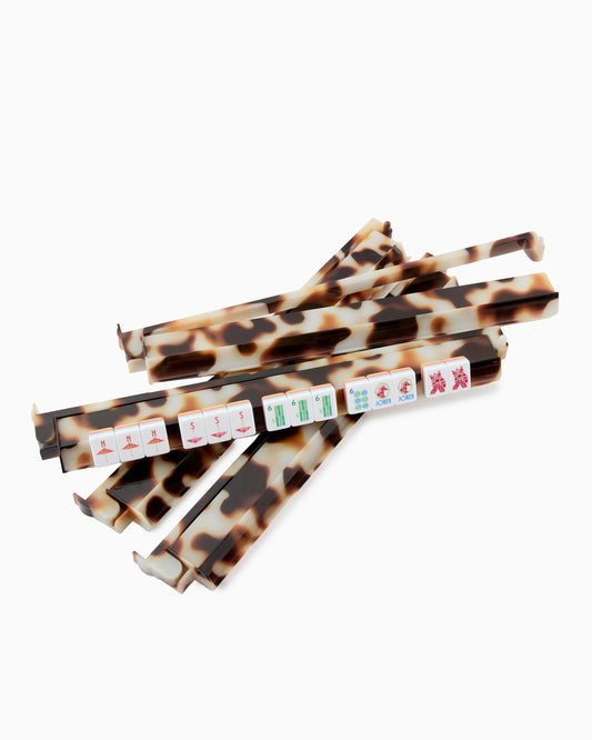 Blonde Tortoise Mahjong Rack & Pusher Set