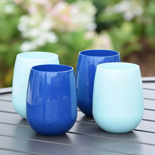 Navy Acrylic Stemless Wine Glass