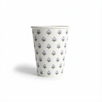 Blue & Sage Block Print Paper Cups