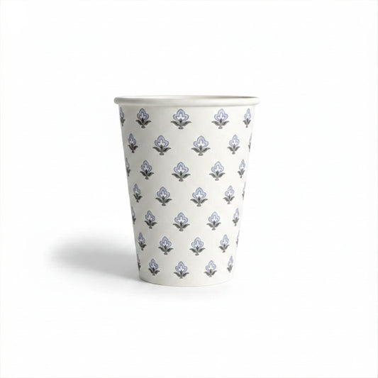 Blue & Sage Block Print Paper Cups