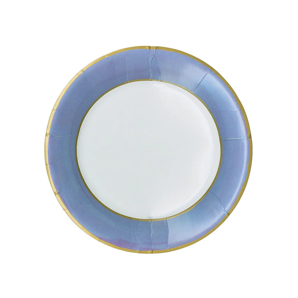 Watercolor Blue Paper Dessert Plates