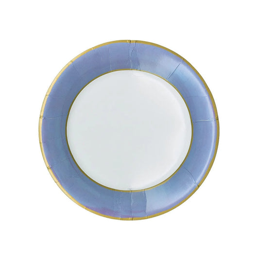 Watercolor Blue Paper Dessert Plates