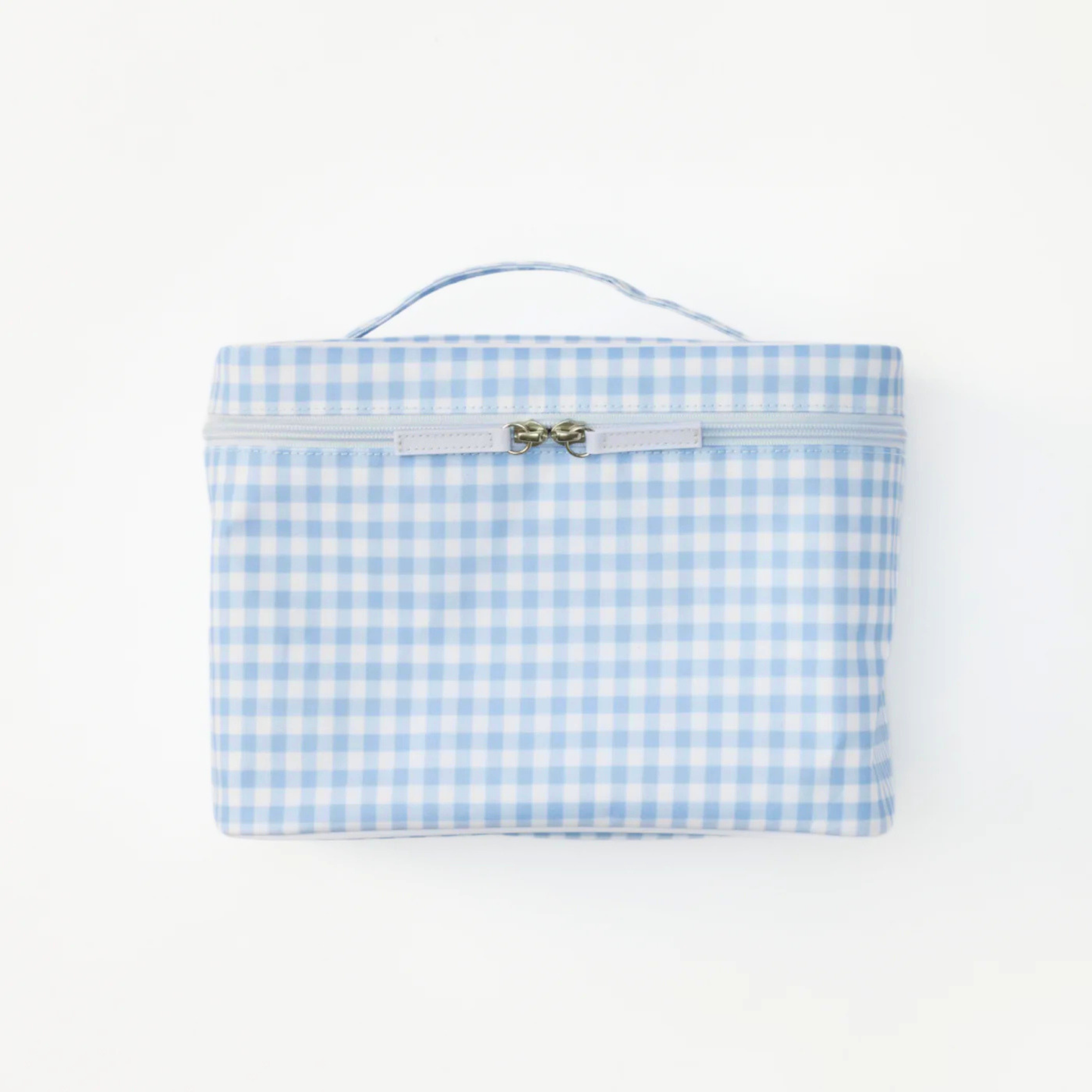 Light Blue Gingham Vanity Case