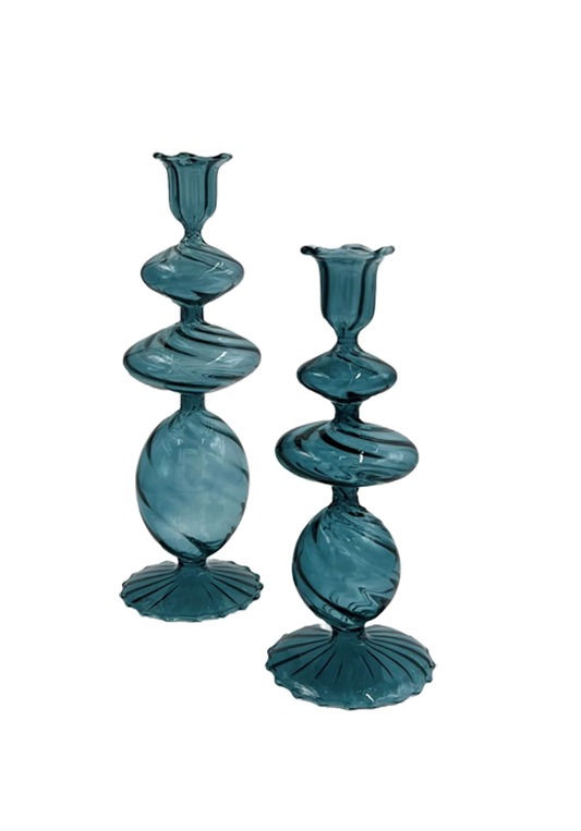 Blue Candlesticks (Set of 2)