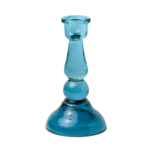 Blue Glass Taper Holder