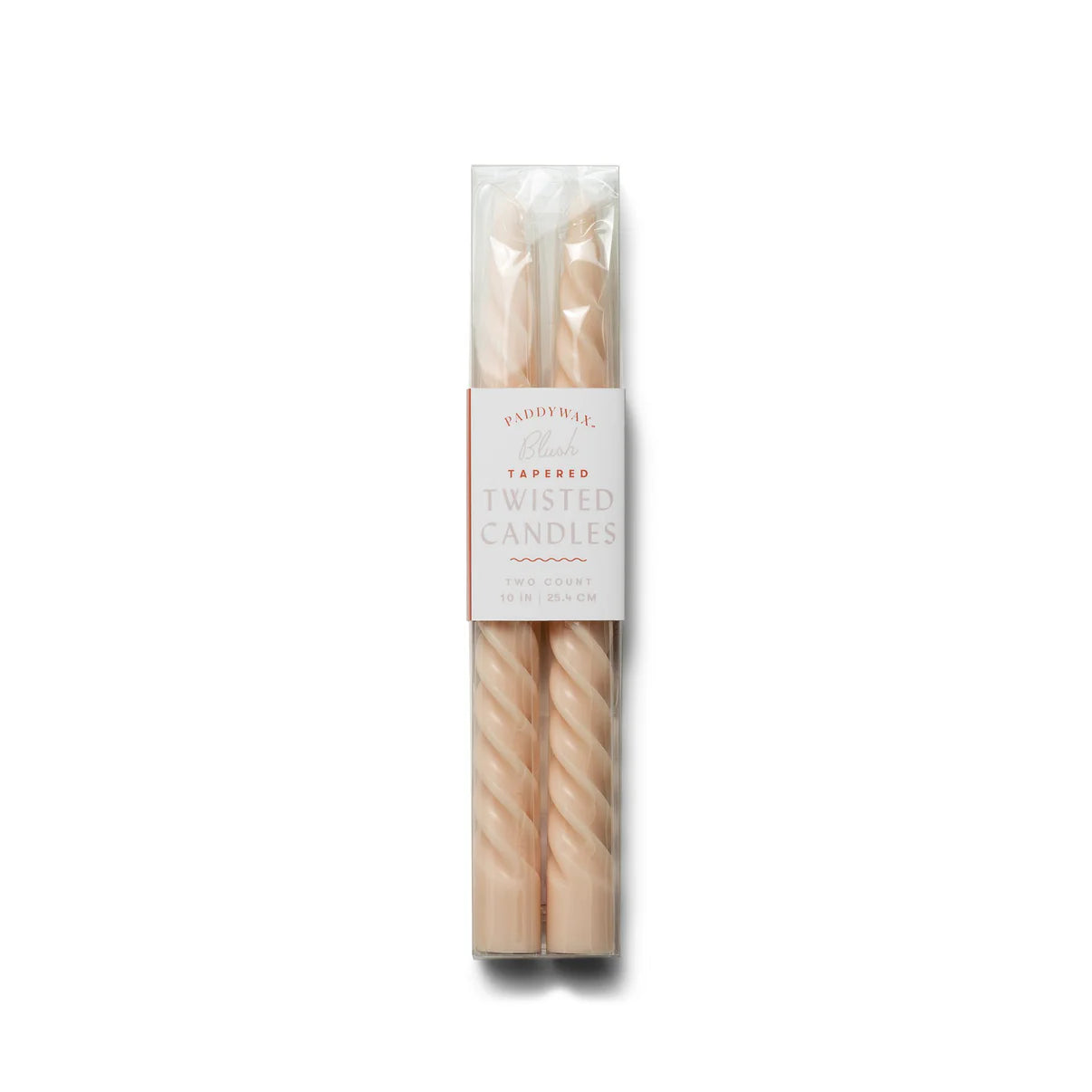 Blush Twisted Taper Candles, Set of 2