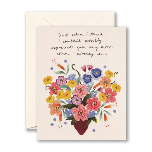 "Just when I think I couldn't possibly..." Thank You Card