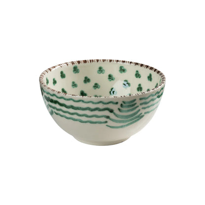 Soup Bowl in White and Green (4 pattern options)