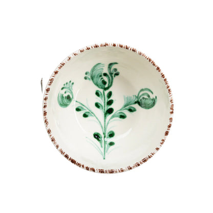 Soup Bowl in White and Green (4 pattern options)
