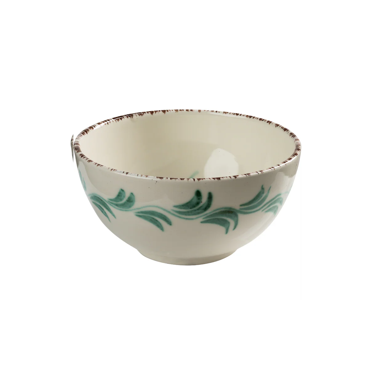 Soup Bowl in White and Green (4 pattern options)