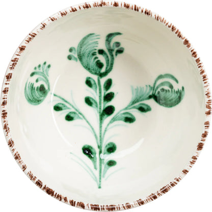 Soup Bowl in White and Green (4 pattern options)